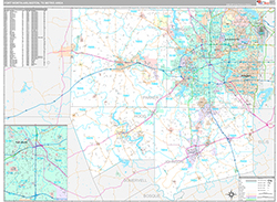 Fort Worth-Arlington Metro Area Wall Map Premium Style 2026